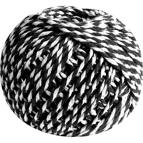 Scanseason Bomuldsgarn Gavebnd sort/hvid 40 m