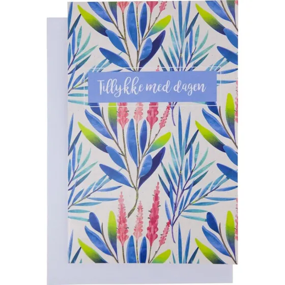 Scanseason Kort med kuvert 11x17 cm  Bl blomst