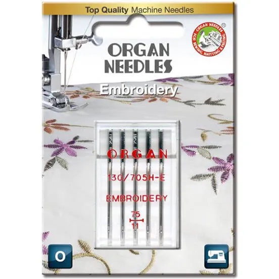 Organ broderinåle 5-pak 3×75 / 2×90 (130/705H)