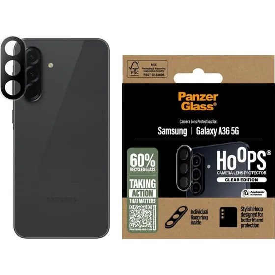 PanzerGlass Hoops Transparent linsebeskytter til Galaxy A36 5G