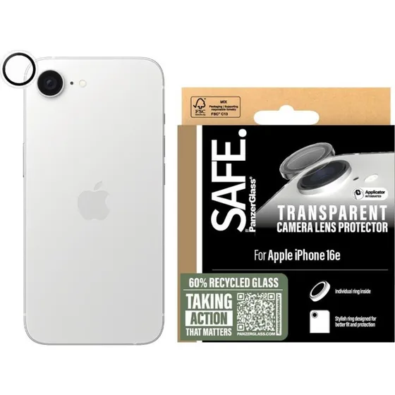 SAFE by PanzerGlass Kameralinsebeskytter Transparent til iPhone 16e