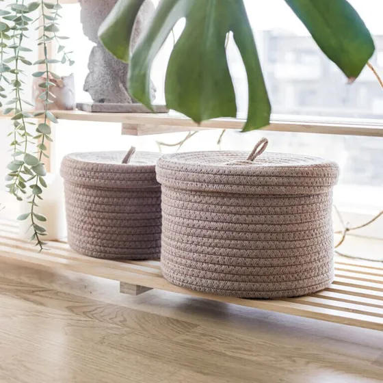 Olsen Home kurvest med lg, 2 stk  beige, 14x19 & 16x23 cm