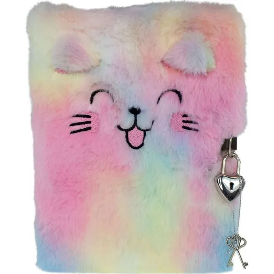 Tinka Plys Dagbog med Hængelås - Hund (ass. farver)