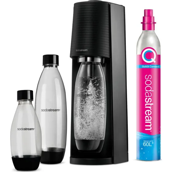 SodaStream Terra MP, sort - 425 g cylinder og 3 flasker