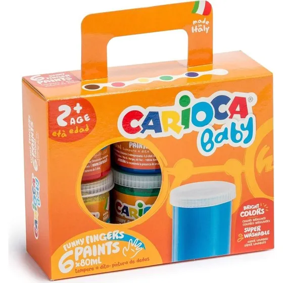 Carioca Baby fingermaling 6 x 80 ml - 6 farver