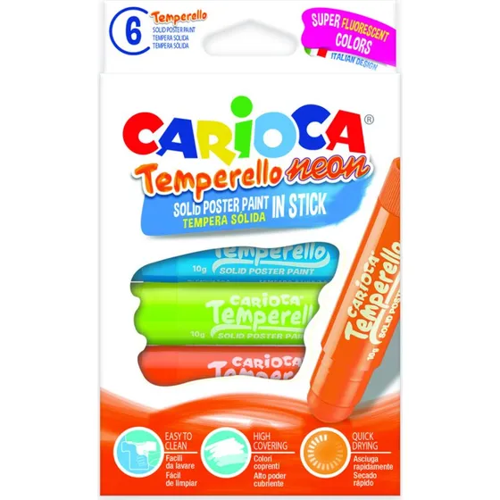 Carioca Temperello Neon plakatmaling, 6 farver