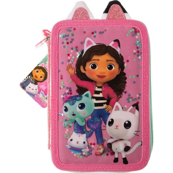 Euromic Gabby's Dollhouse - Dobbeltrums penalhus med indhold (pink)