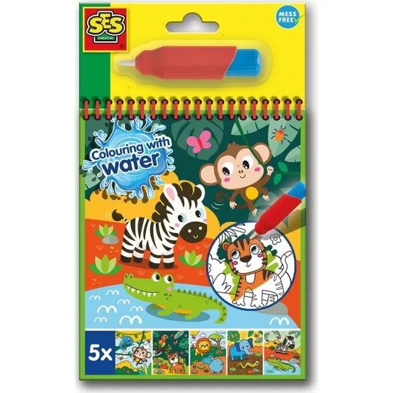 SES Creative Farv med vand - Safari malebog (S00131)