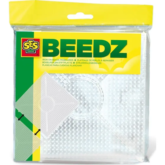 SES Creative Perleplader 2 stk. – Firkantede, hvide (sammenkoblingsbare)