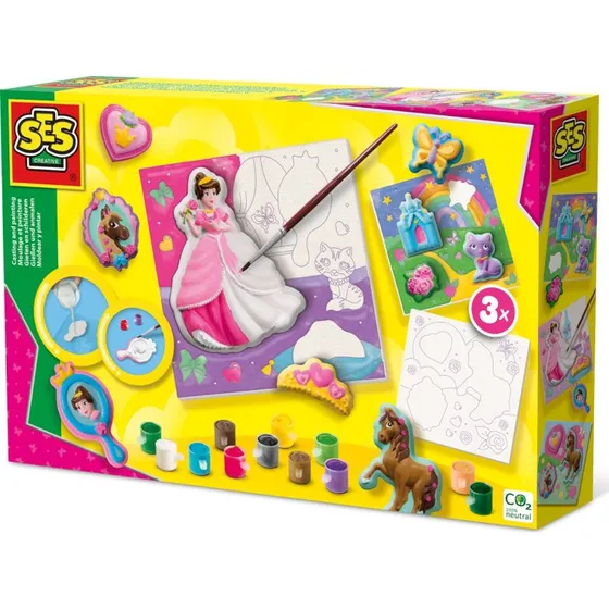 SES Creative Stb & Mal  Prinsesser, 3 lrreder (6 farver)