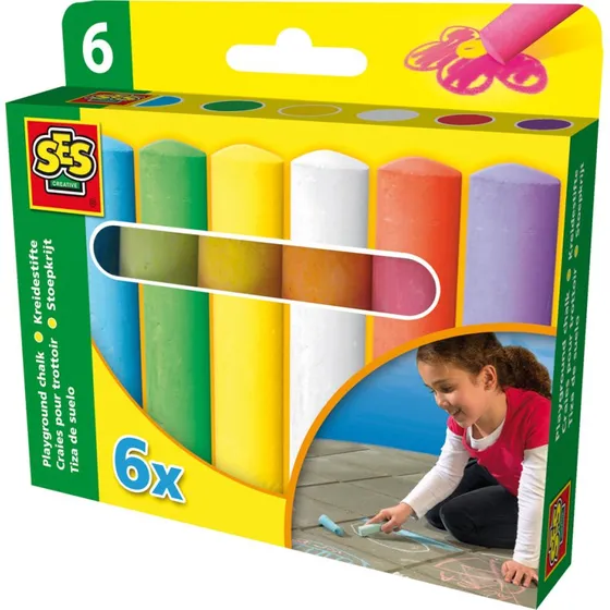 SES Creative Playground gadekridt 6 stk farvede