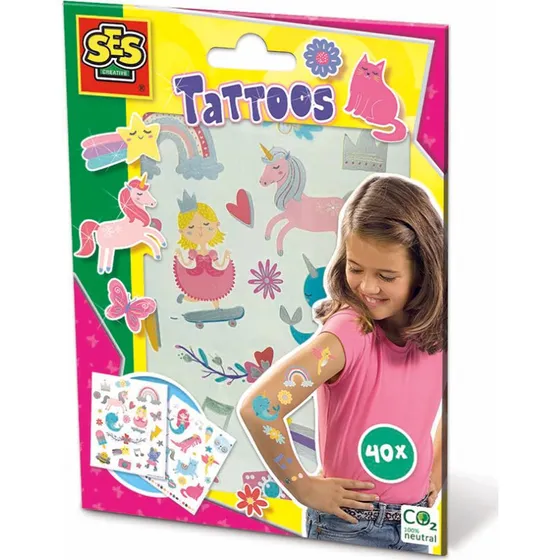SES Creative Tatoveringer – Eventyr (40 stk, metallic)