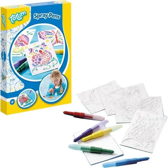 Creative Craft Group Spray Pen - 6 farver & 4 skabeloner