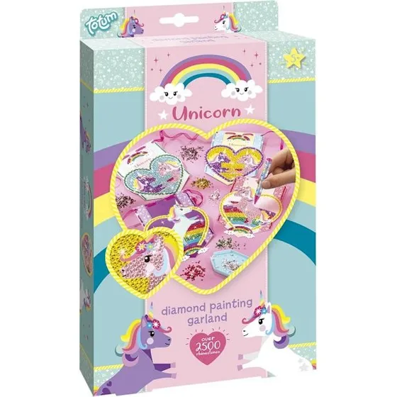 Creative Craft Group Diamantmaleri Guirlande - Enhjrning 22x25 cm