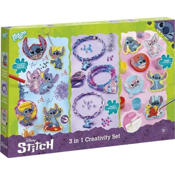 Disney Stitch 3-i-1 kreativst: armbnd, afstbning & diamond painting
