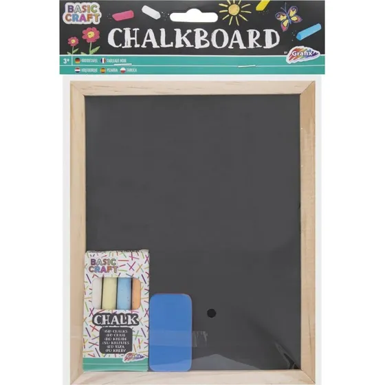 Grafix Kridttavle til brn 20x16 cm - 4 kridt & svamp