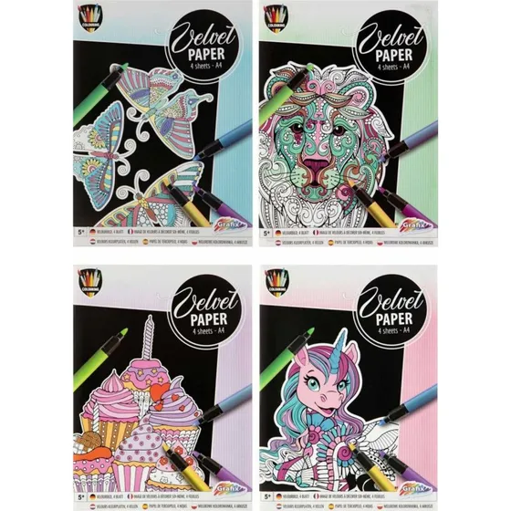 Creative Craft Group Velourbilleder A4, 4 stk.