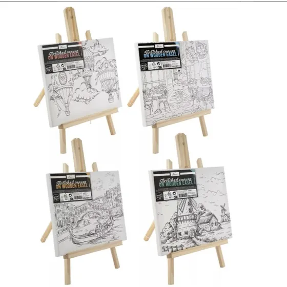 Nassau Fine Art - Malerlrred med print og staffeli, 30 x 22,5 cm