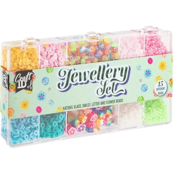 Craft Id smykkest med forskellige perler og nylontrd