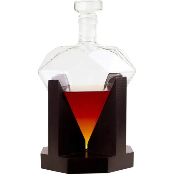 MikaMax Diamantformet karaffel 85 cl - rdt egetrsfod