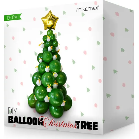 Mikamax DIY Ballon-Juletr 195 cm  66 balloner & stjernefolie