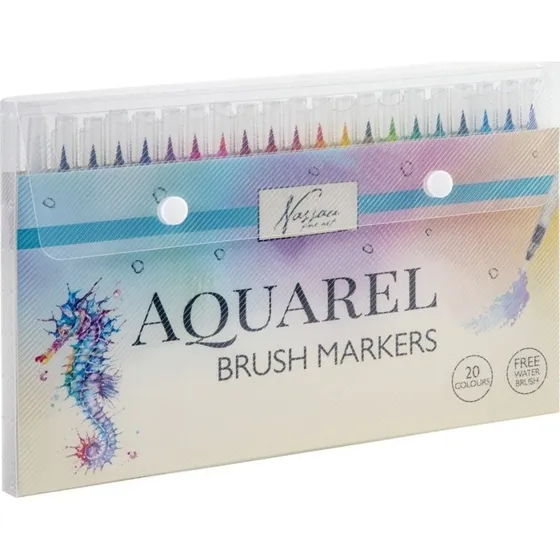 Nassau Akvarel penseltusser 20 stk. + vandpensel