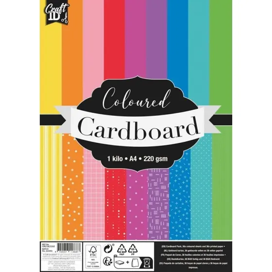 Grafix Farvet Karton A4 1 kg, 220 gsm – Assorterede farver