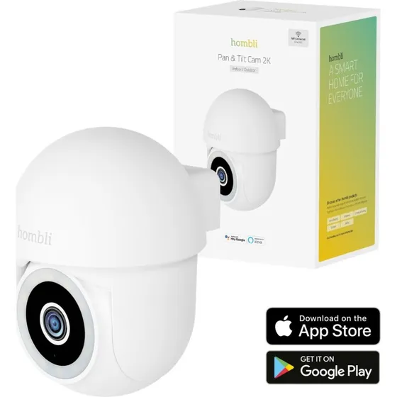 Hombli Smart Pan & Tilt Cam 2K (indendrs/udendrs) Hvid