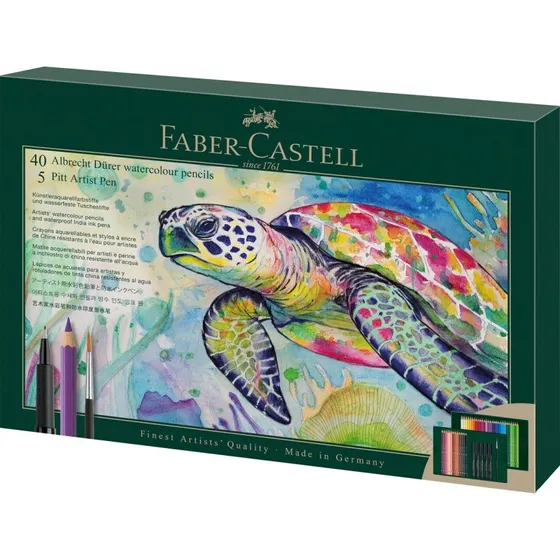 Faber-Castell Albrecht Drer akvarelblyantst med Pitt Pen & pensel, 46 dele
