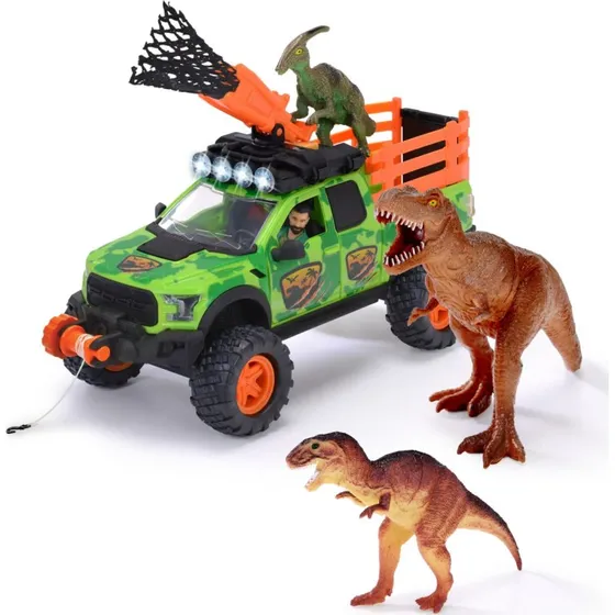 Dickie Dino Hunter Playset - Ford 1:24 med 3 dinosaurer