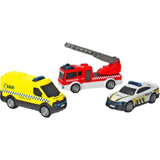 Dickie SOS Team 3-pak  brandbil, ambulance og politibil