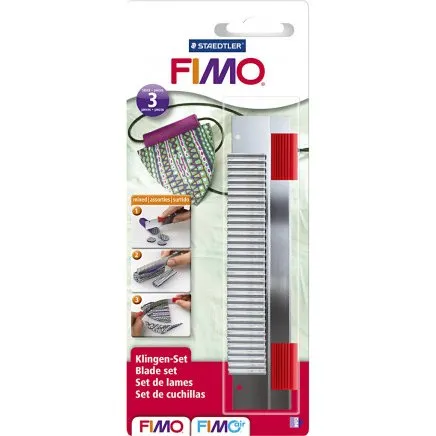 FIMO knive, 3 stk.  rustfrit stl med gummigreb