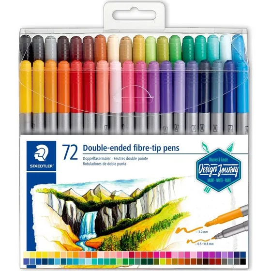Staedtler 3200 Duo-tusser 72 stk (36 dobbelte farver)