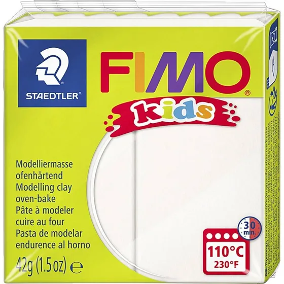 FIMO kids ovnhrdende ler 42 g  hvid