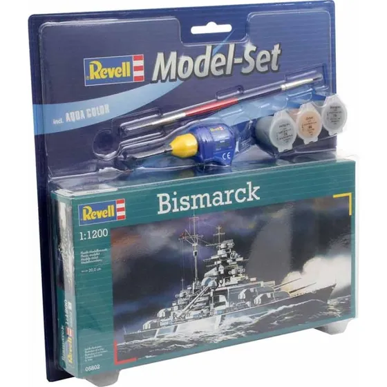 Revell Bismarck 1:1200 byggest  inkl. lim & maling