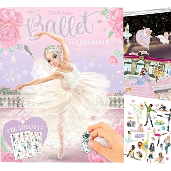 TOPModel Stickerworld Ballet - Klistermrkebog 20 sider, 116 stk