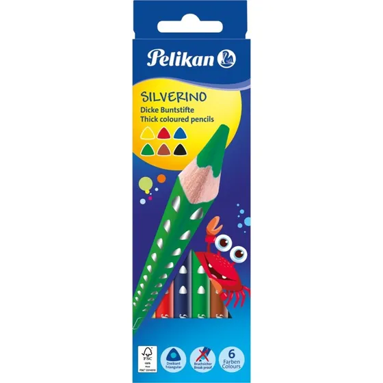 Pelikan Silverino Farveblyanter 6 stk.