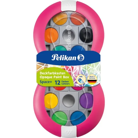 Pelikan Space+ Pink vandfarvest 12 farver med dkhvid