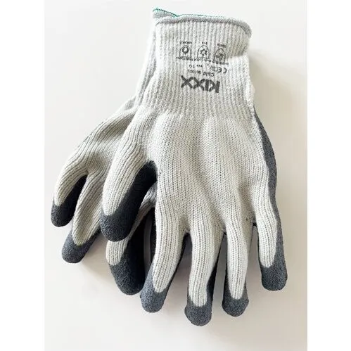 Kixx Lycra Havehandsker Str. 10 - Sort/Lysegrå
