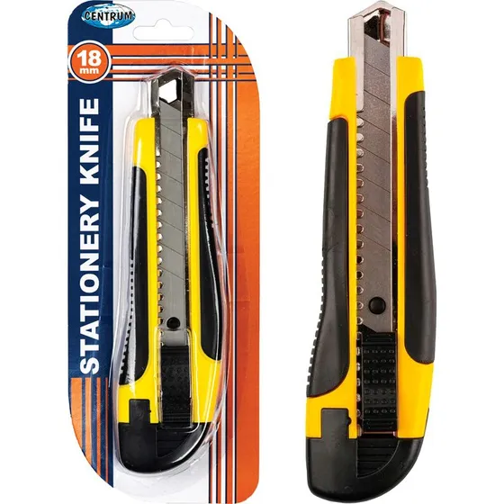 Centrum Hobbykniv 18 mm – Blisterpakning (gul/sort)