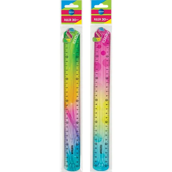 Flexi Deco lineal 30 cm, bjelig ABS