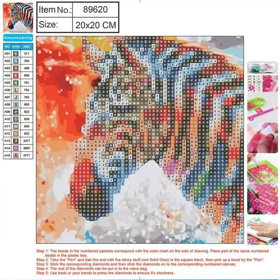 CENTRUM Diamond Painting 20x20 cm  Zebra