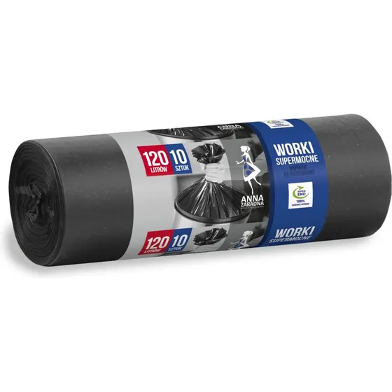 Anna Zaradna 120L superstærke affaldsposer 10 stk, sort