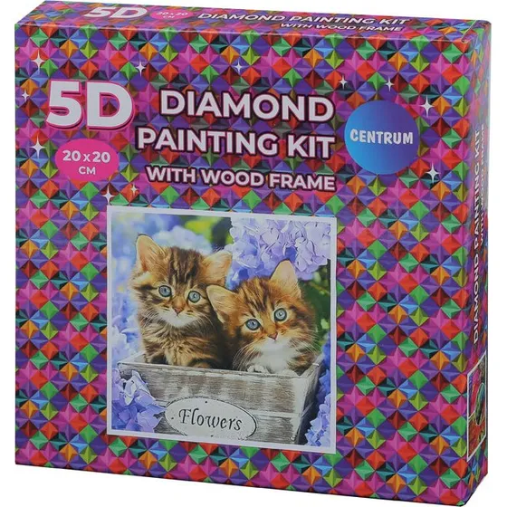 Centrum Diamond Painting 5D 20x20 cm med trramme - Katte