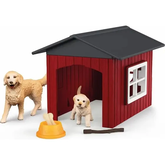 Schleich Farm World 42722 Hundehus med Golden Retriever (9 dele)
