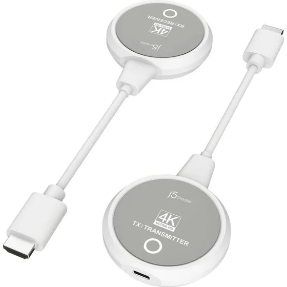 j5create JVAW75-N Trdls HDMI-adapter 4K Hvid/Gr