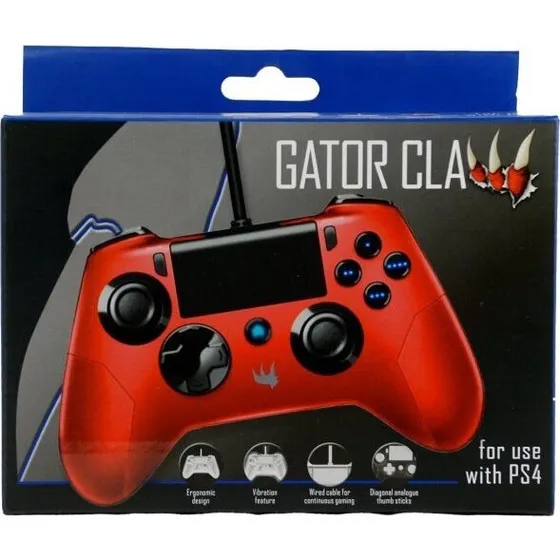 ORB Gator Claw kablet controller til PS4, rd