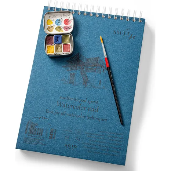 SMLT Watercolor skitseblok A4 280 g/m, topspiral