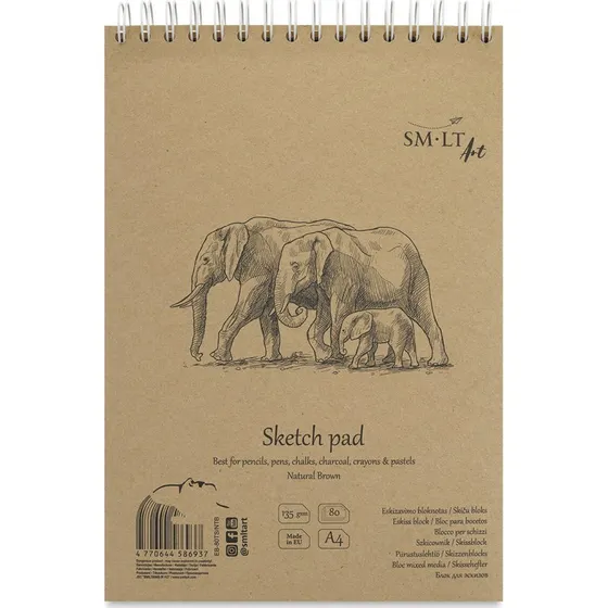 Skitseblok Natural Brown A4 135 g