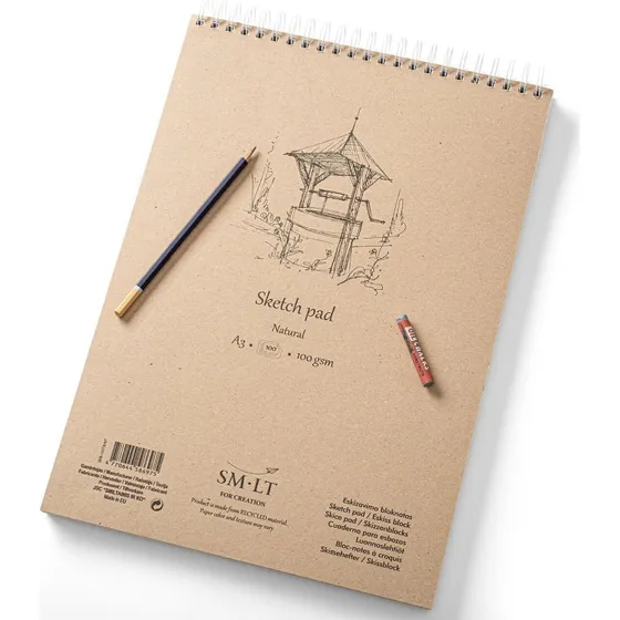Natural Tegneblok Skitse A3 100 g (100% genbrugspapir)